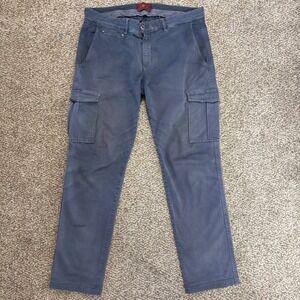 7 For All Mankind Cargo Pants Men 32x29 Blue Italian Fabric Straight Stretch